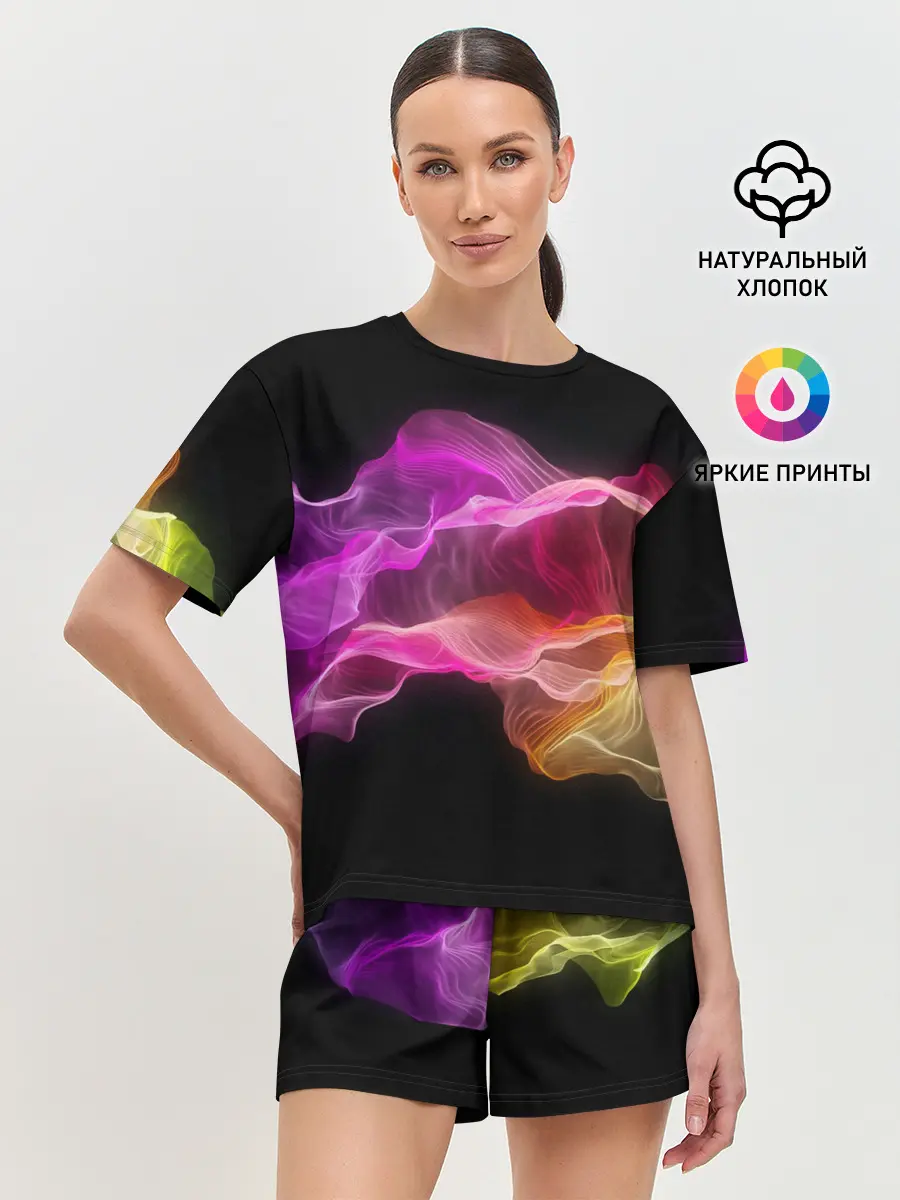 Женская пижама с шортами / Волны