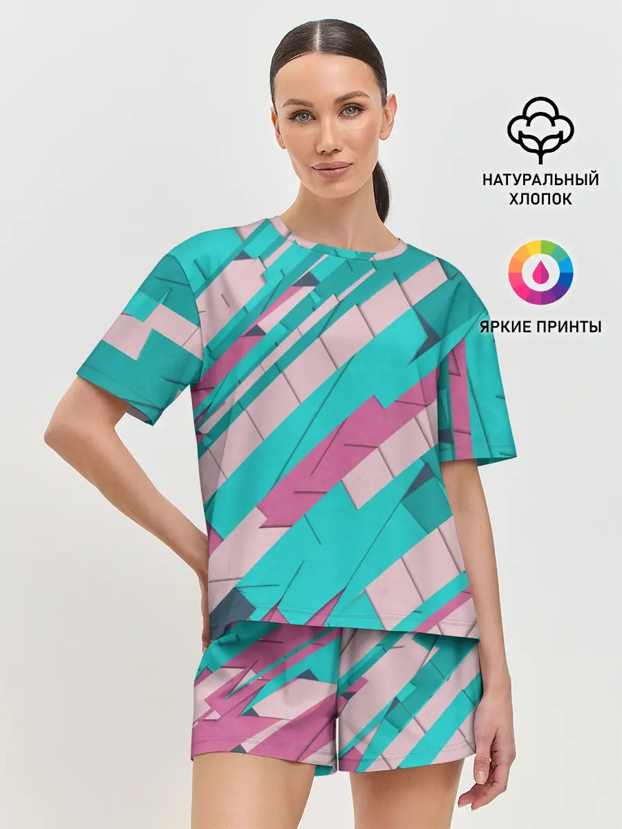 Женская пижама с шортами / Геометрическая Абстракция