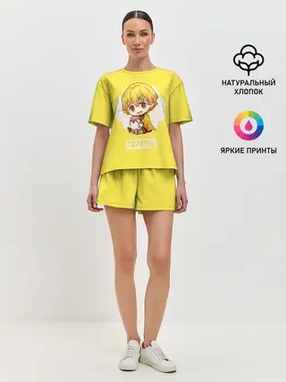 Женская пижама с шортами / Zenitsu Agatsuma Kimetsu no Yaiba