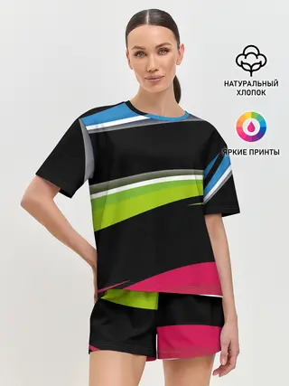 Женская пижама с шортами / Волны