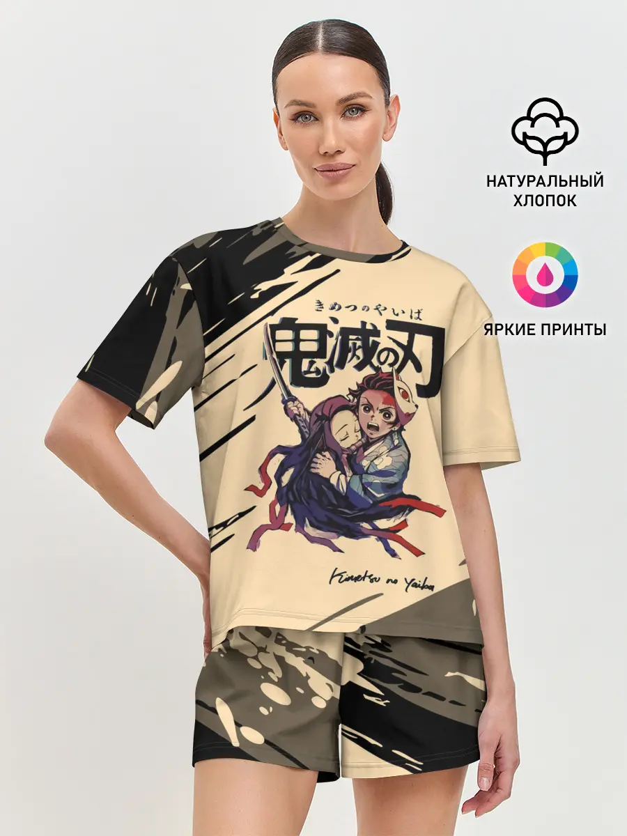 Женская пижама с шортами / Kimetsu no Yaiba