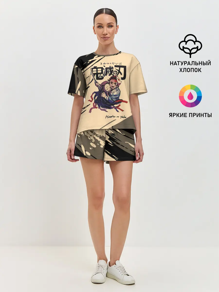 Женская пижама с шортами / Kimetsu no Yaiba