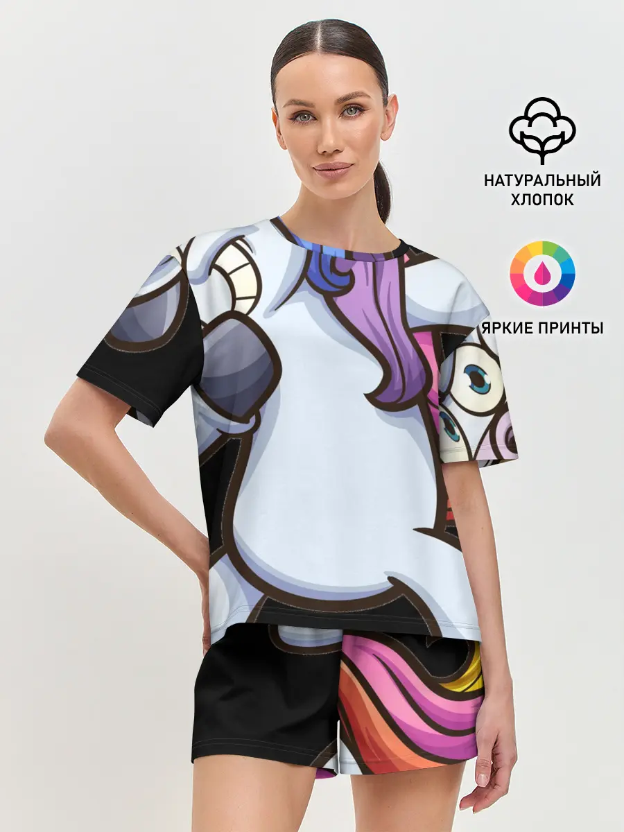 Женская пижама с шортами / Единорог - танцор ДАБ