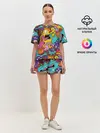 Женская пижама с шортами / crazy abstraction