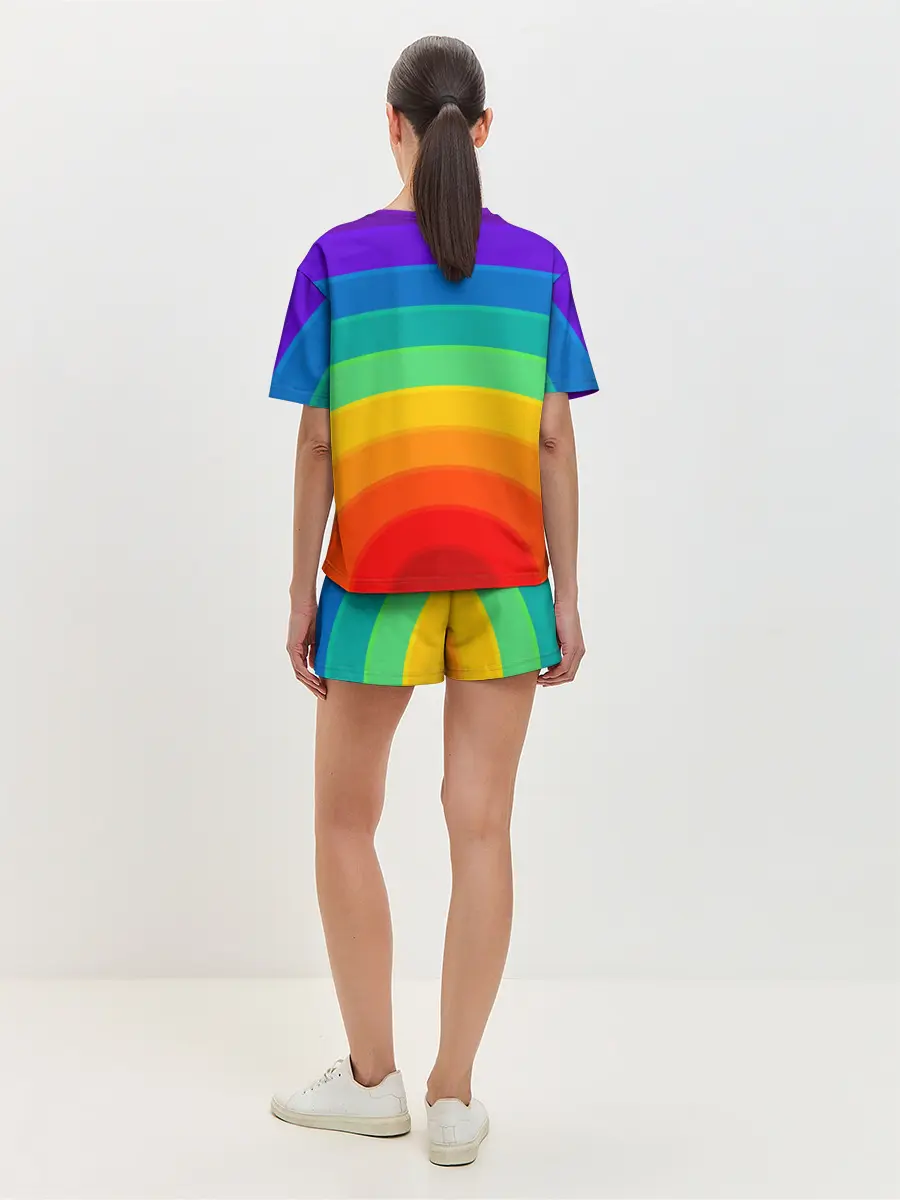 Женская пижама с шортами / Круговая радуга