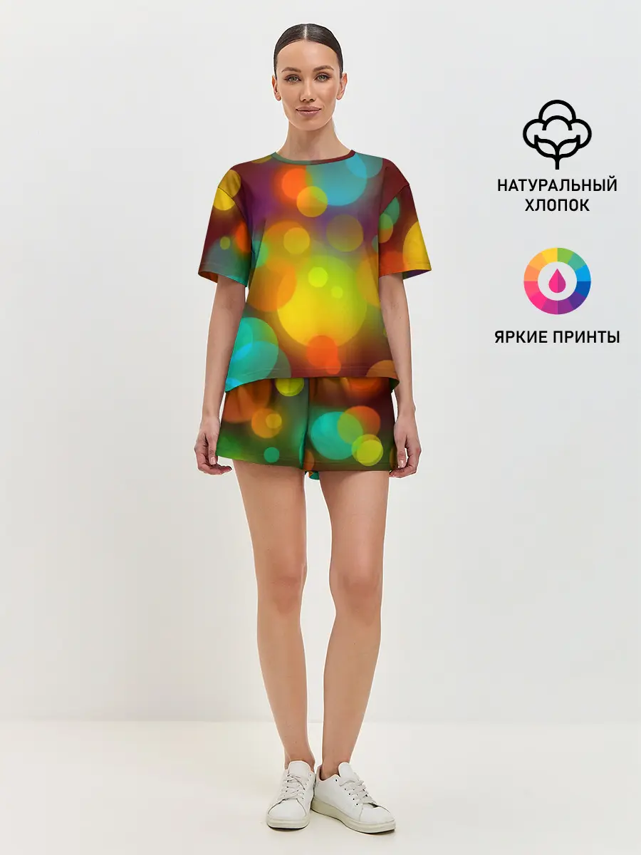Женская пижама с шортами / Цветные блики