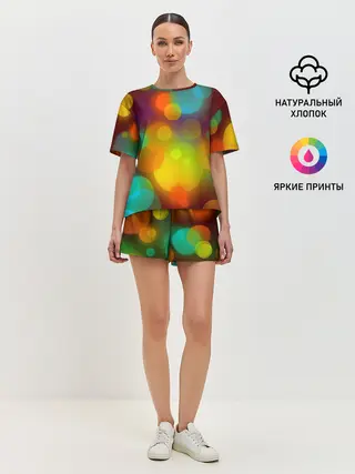 Женская пижама с шортами / Цветные блики