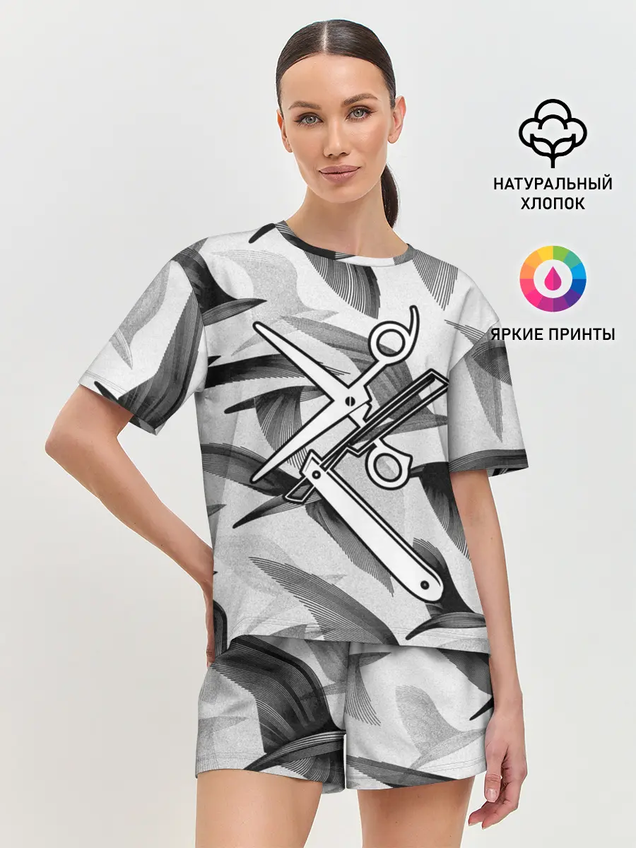 Женская пижама с шортами / Барбер