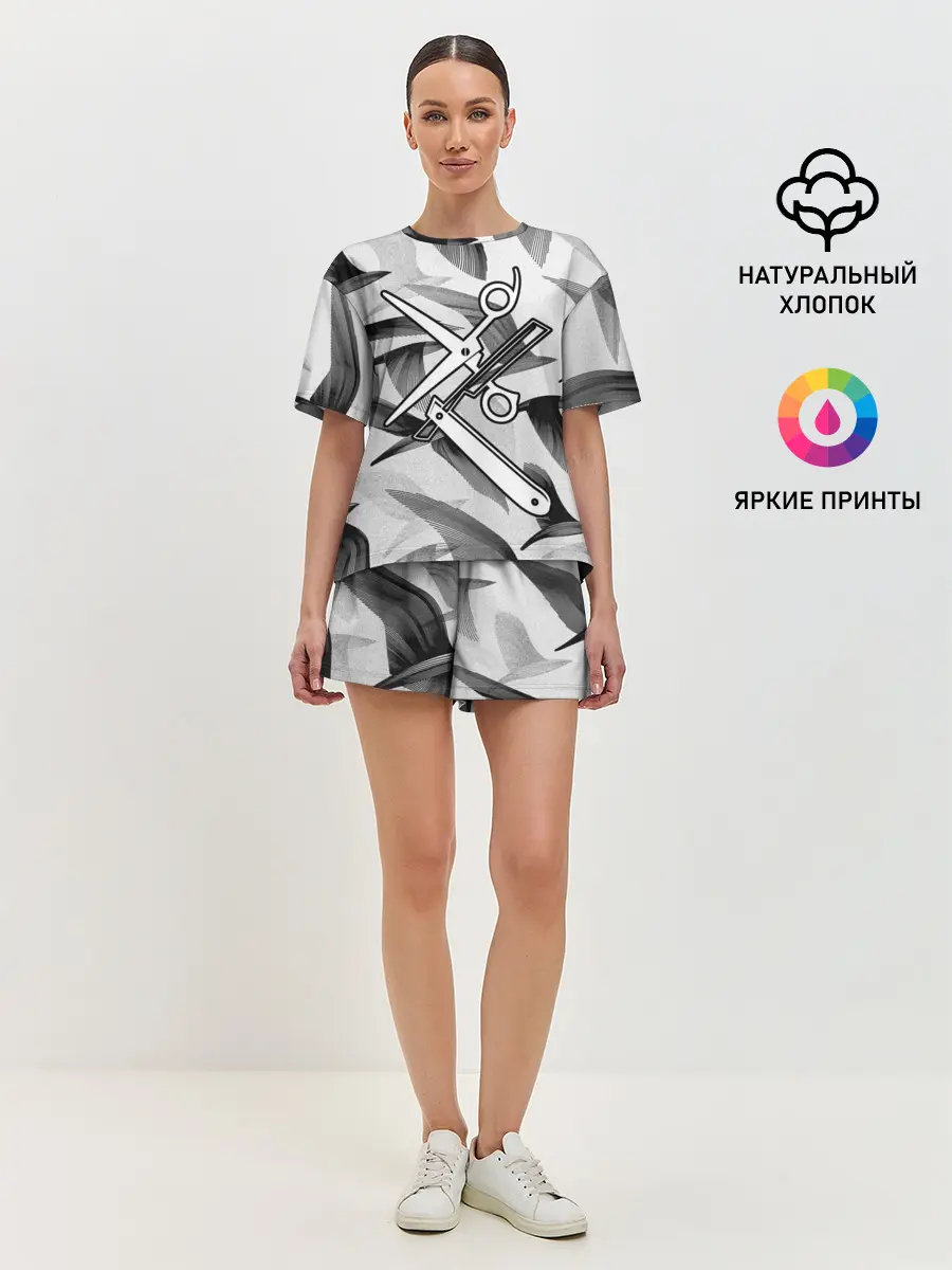 Женская пижама с шортами / Барбер