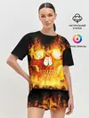 Женская пижама с шортами / Огненный череп