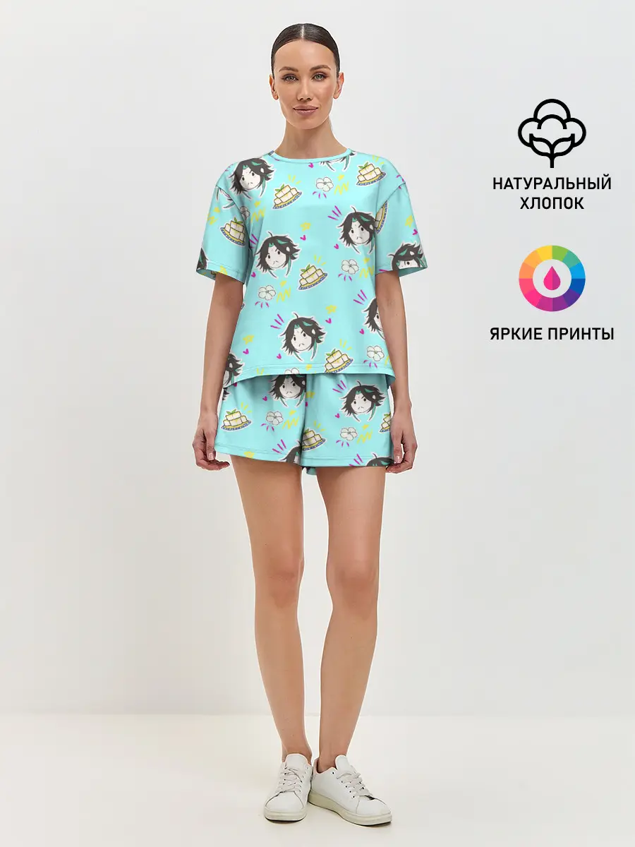 Женская пижама с шортами / Сяо и тофу