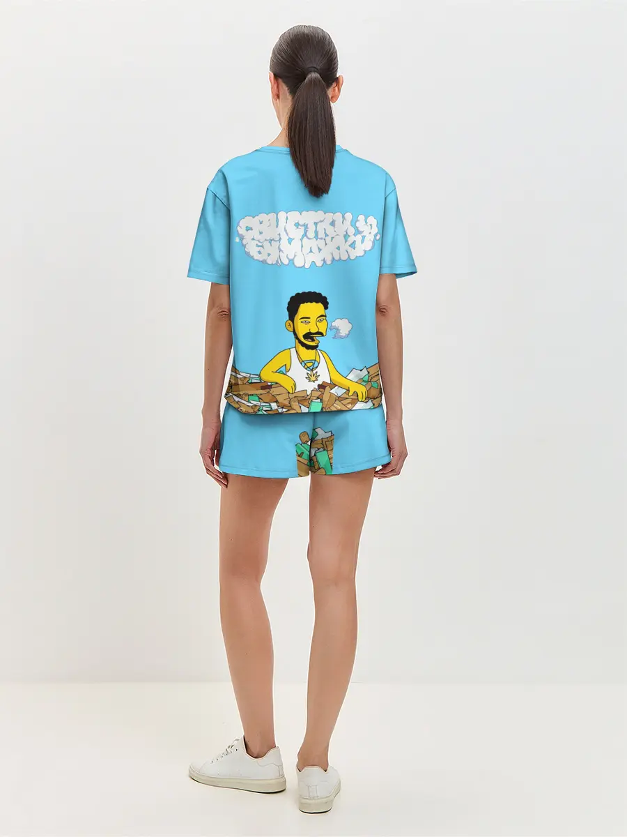 Женская пижама с шортами / Скриптонит/Свистки и бумажки