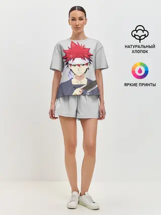 Женская пижама с шортами / Food wars Shokugeki no Soma
