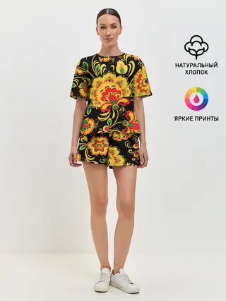 Женская пижама с шортами / Хохлома