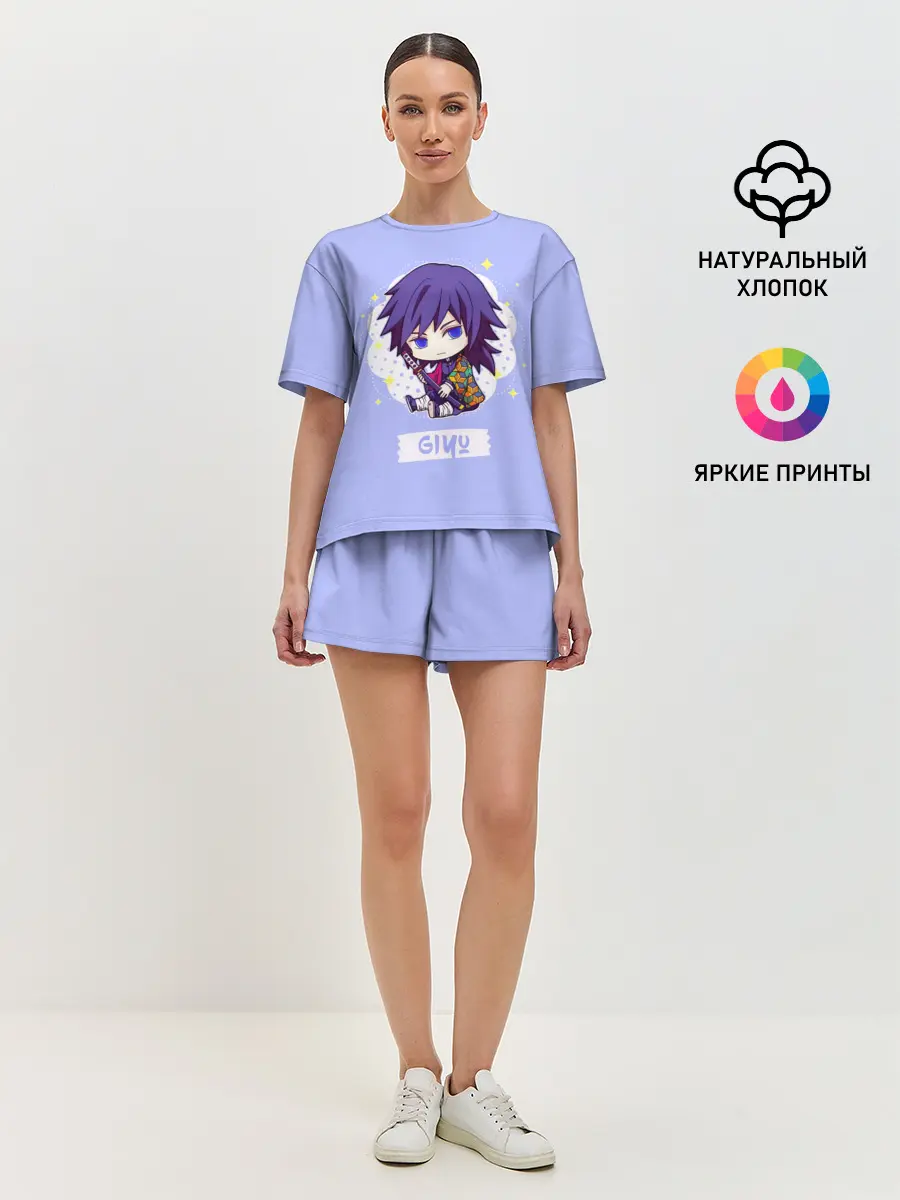 Женская пижама с шортами / Гию Томиока Kimetsu no Yaiba