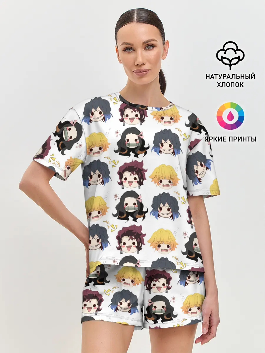 Женская пижама с шортами / Клинок, рассекающий демонов