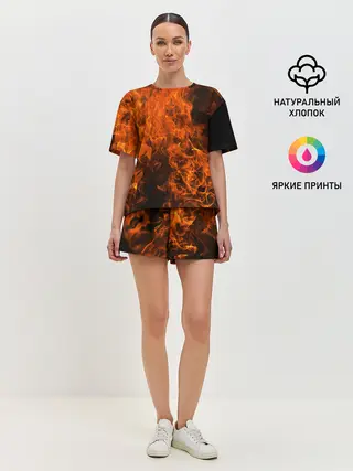 Женская пижама с шортами / Огонь