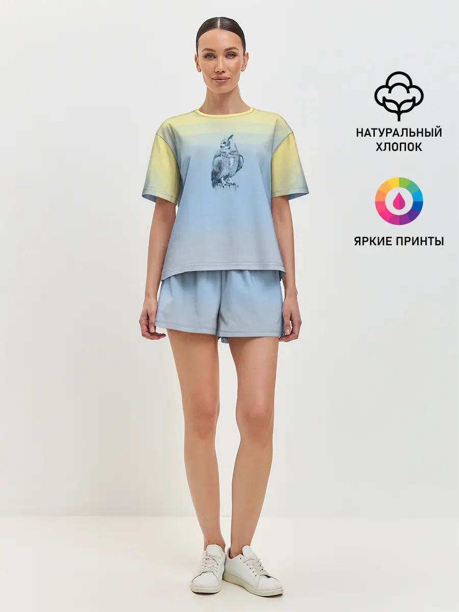 Женская пижама с шортами / филин