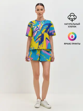 Женская пижама с шортами / Клякса