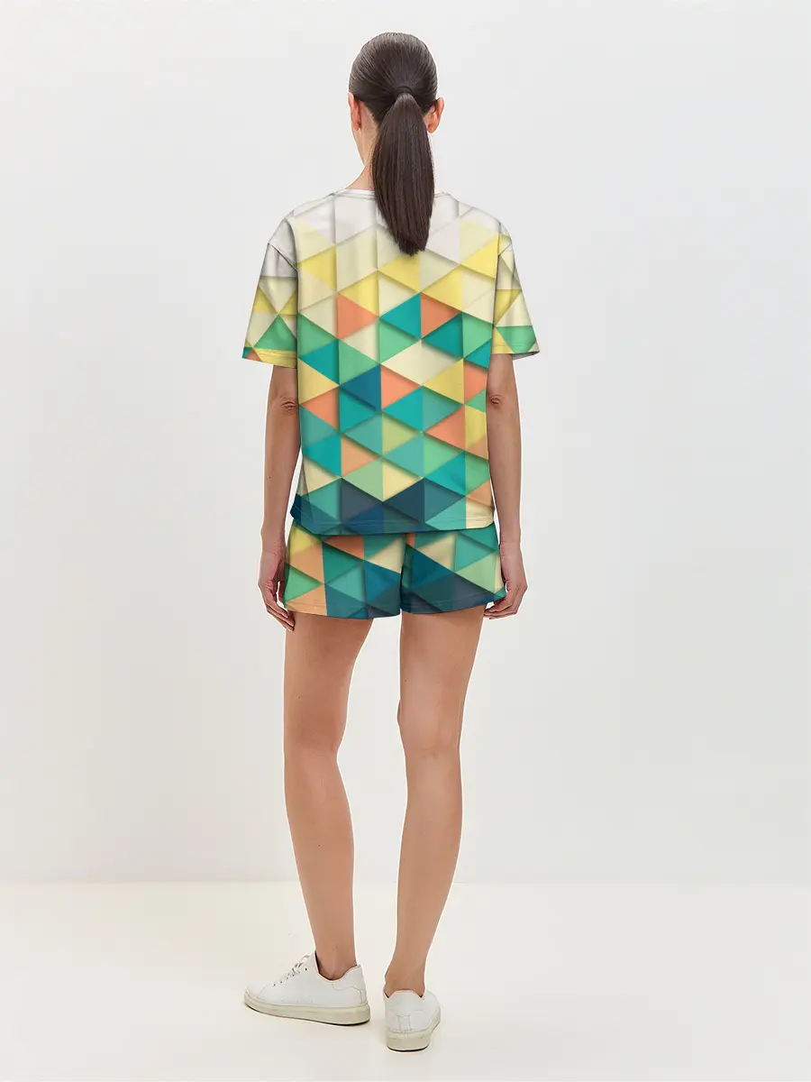 Женская пижама с шортами / Ромбики