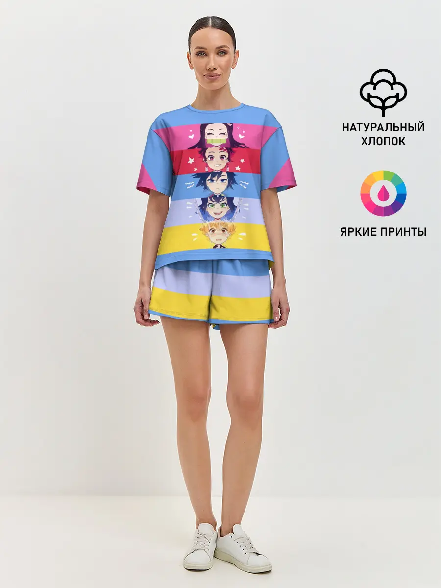 Женская пижама с шортами / ПЕРСОНАЖИ Kimetsu no Yaiba