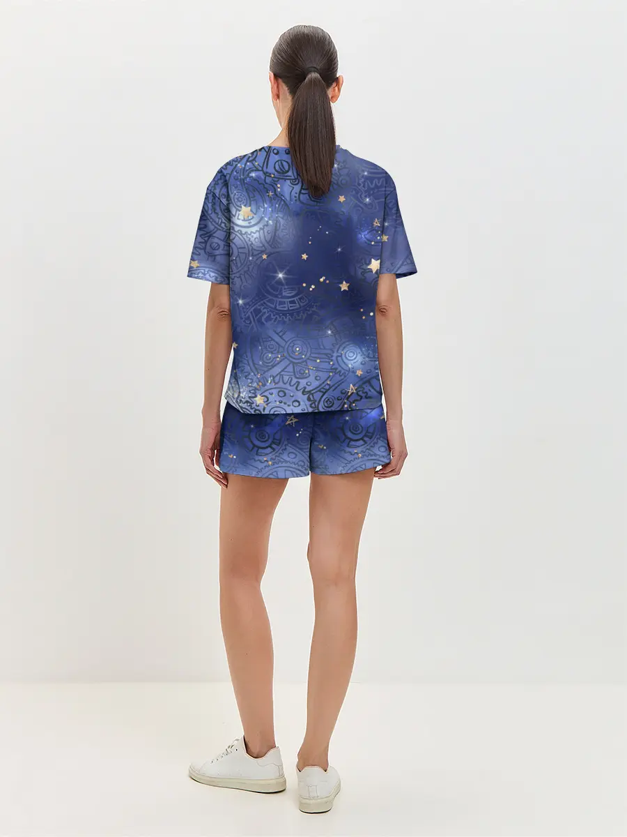 Женская пижама с шортами / Небо в стиле Стимпанк