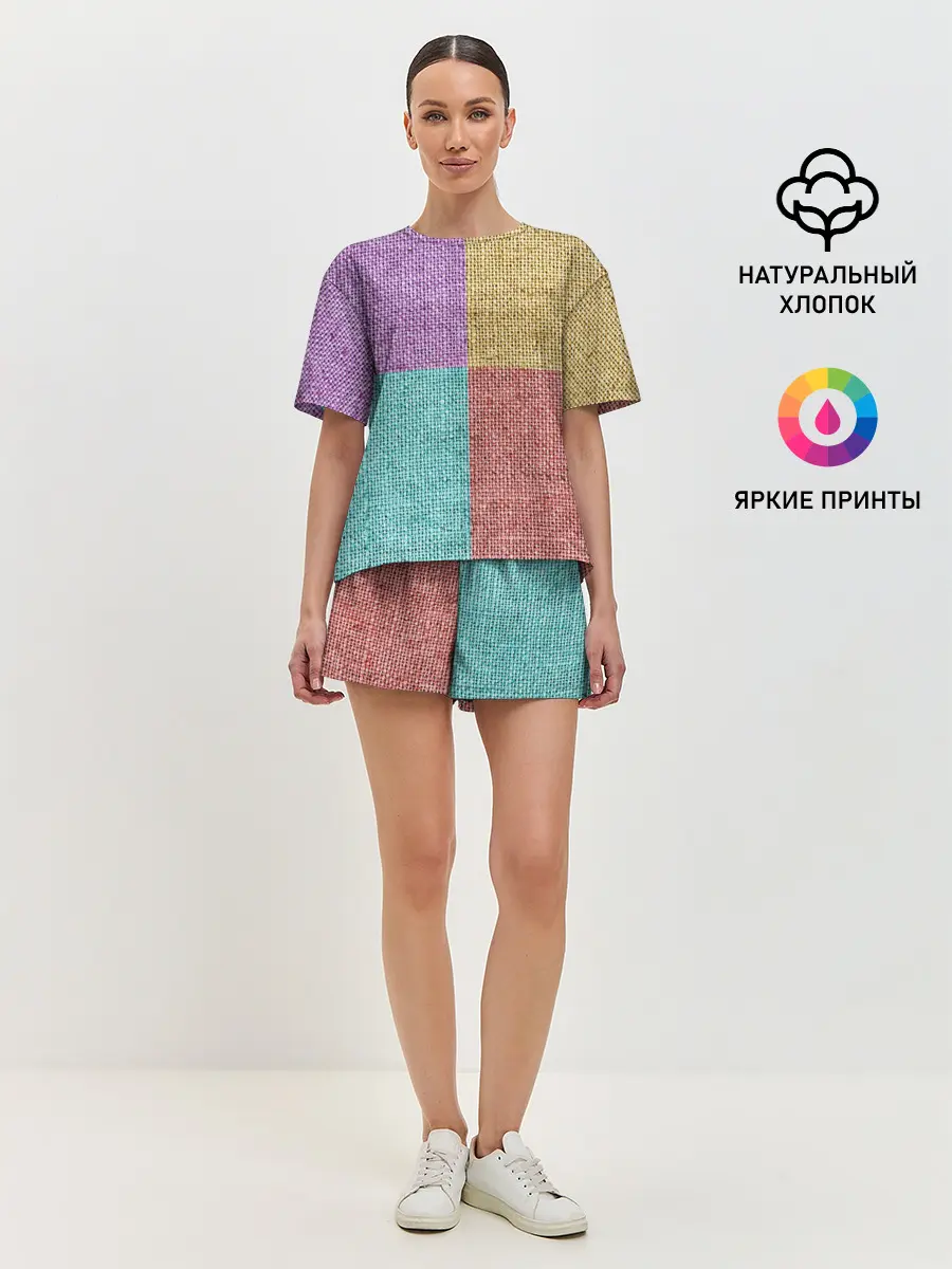 Женская пижама с шортами / Burlap Patchwork