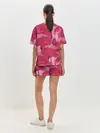 Женская пижама с шортами / розовые фламинго