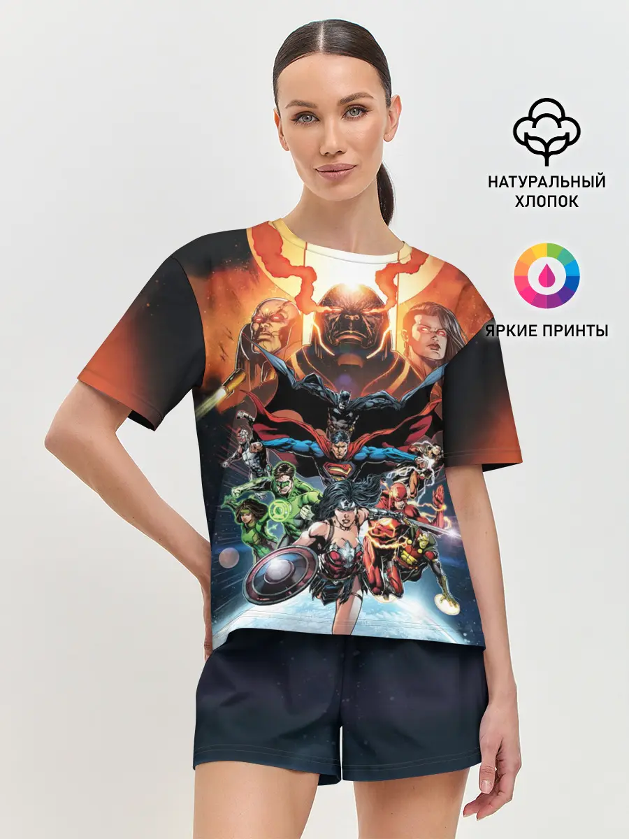 Женская пижама с шортами / Darkseid VS Justice League