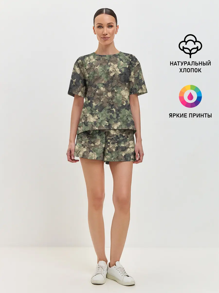 Женская пижама с шортами / Хмельной камуфляж