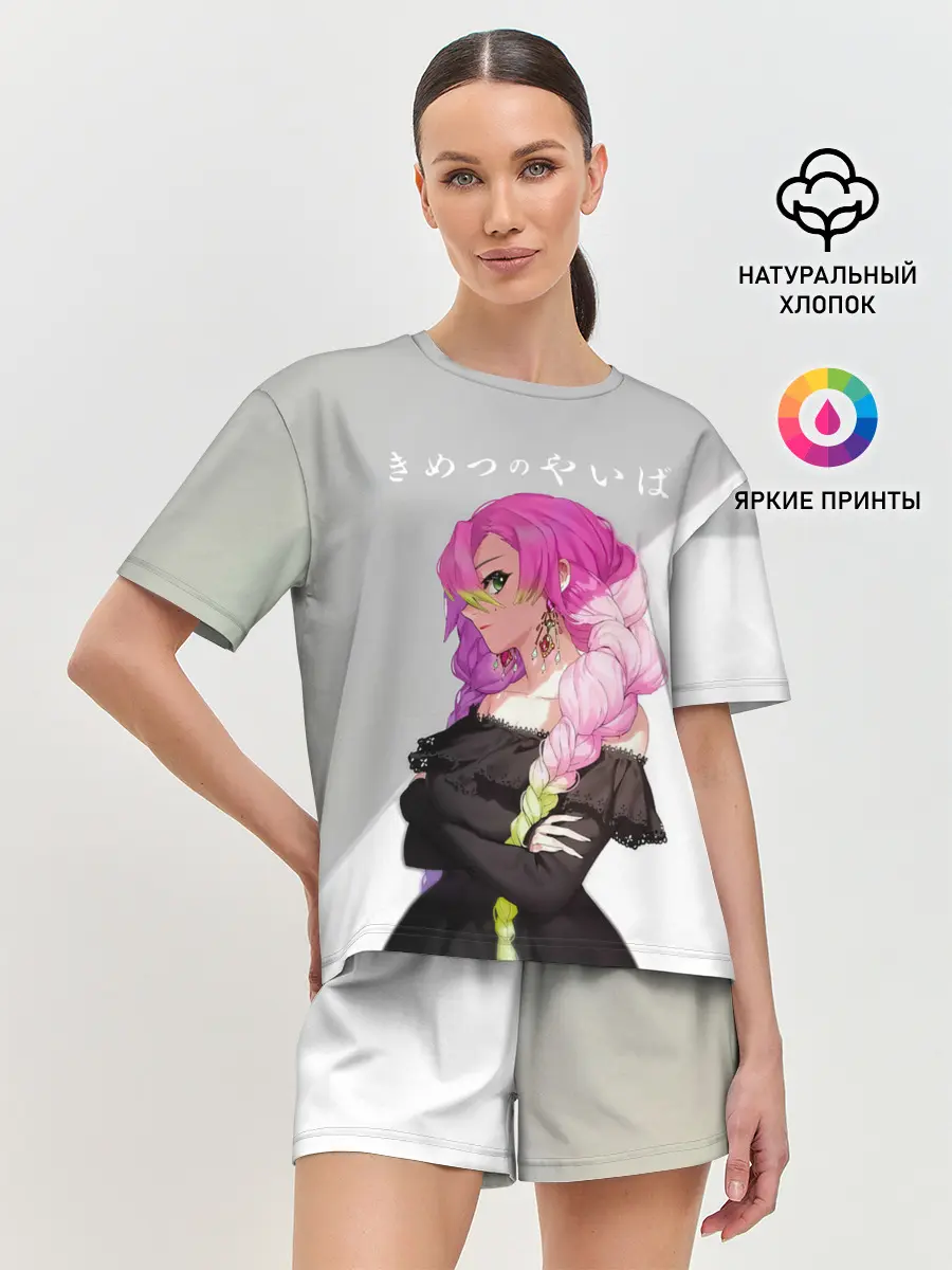 Женская пижама с шортами / Mitsuri Kanroji Kimetsu no Yaiba