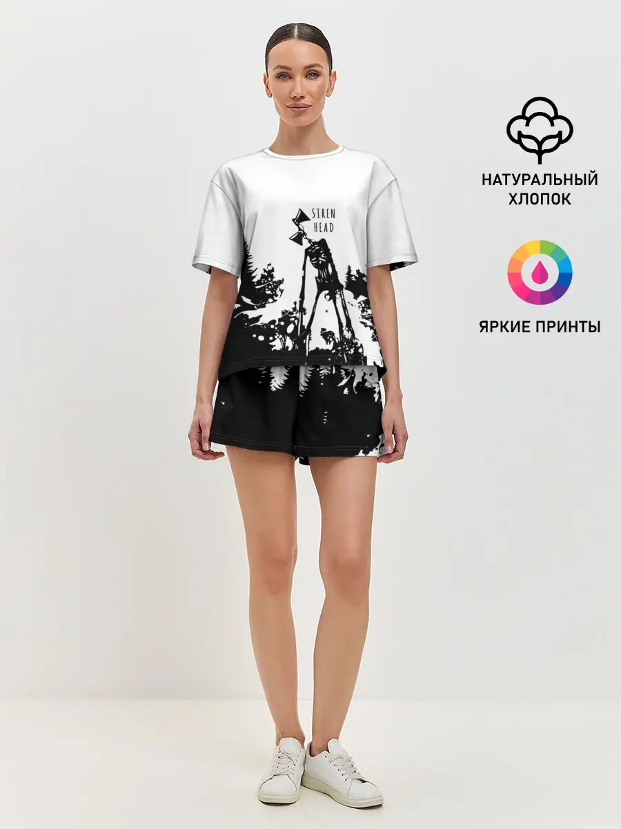 Женская пижама с шортами / Лес сиреноголового