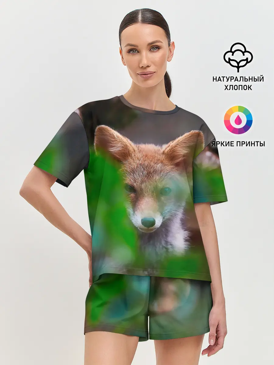 Женская пижама с шортами / Лисичка