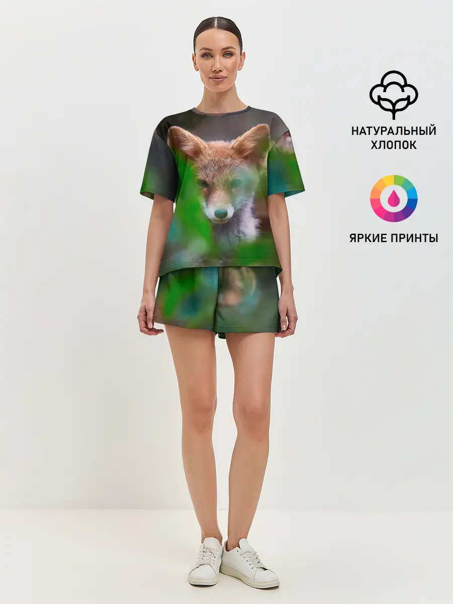 Женская пижама с шортами / Лисичка
