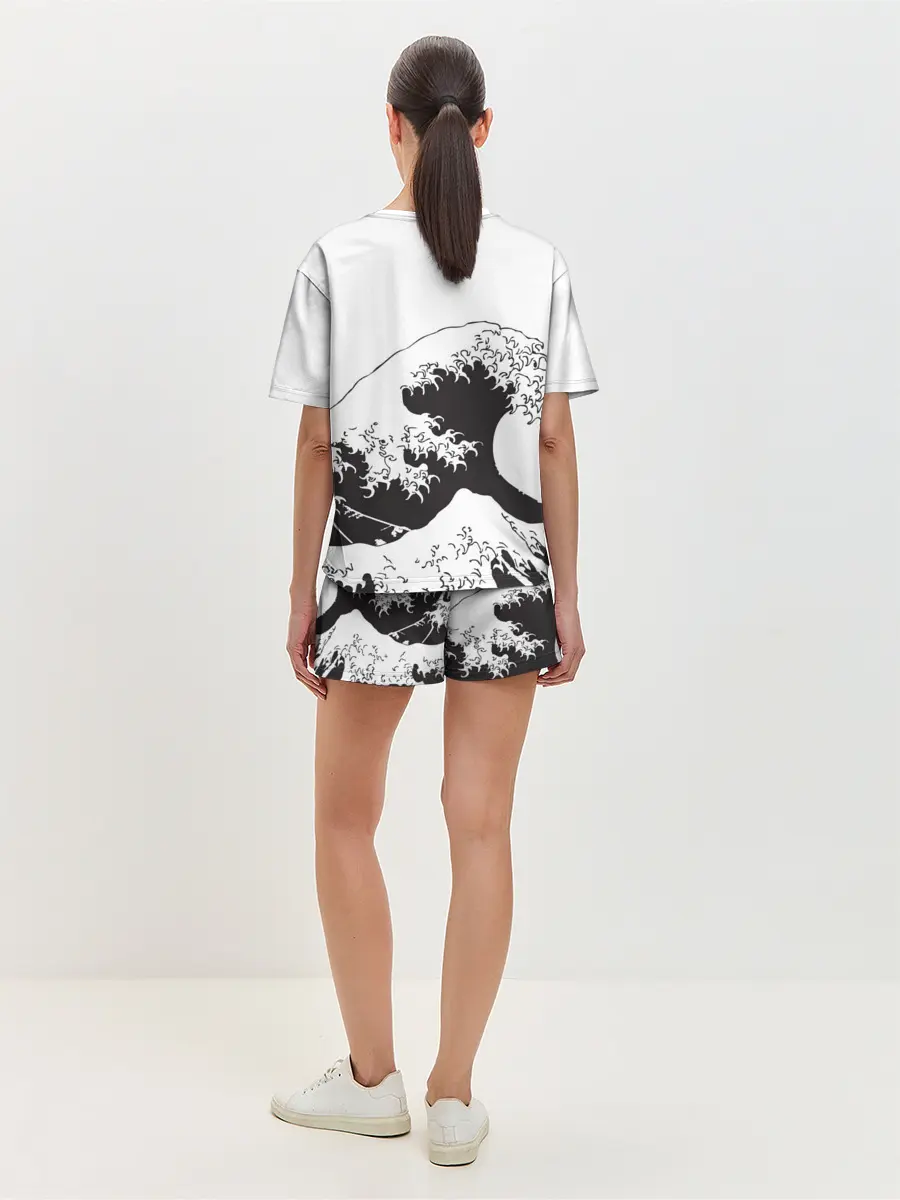 Женская пижама с шортами / Волна Канагава Япония | Sea Wave