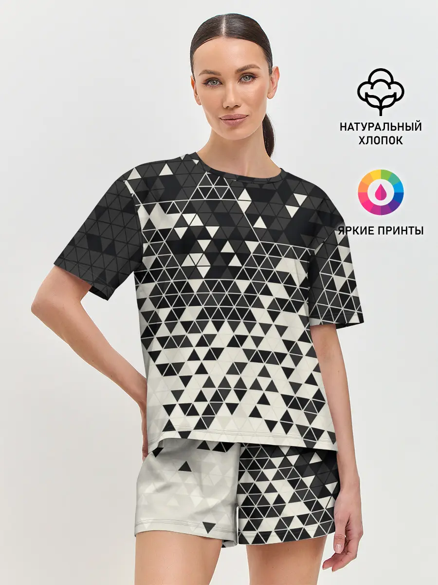 Женская пижама с шортами / Абстракция