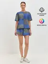 Женская пижама с шортами / Denim Patchwork