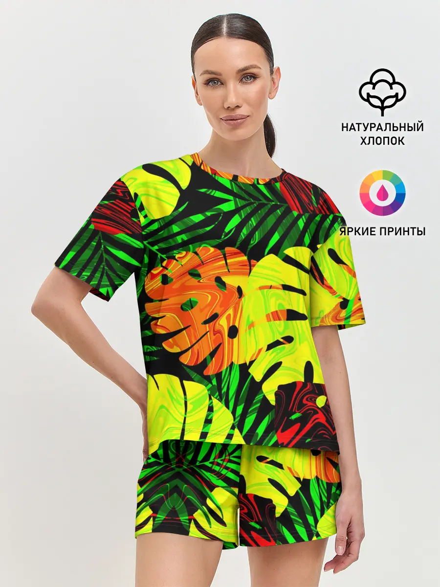Женская пижама с шортами / ЛИСТЬЯ
