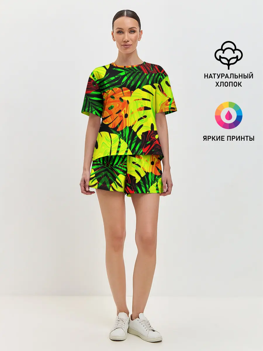 Женская пижама с шортами / ЛИСТЬЯ