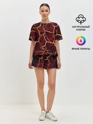 Женская пижама с шортами / Лава