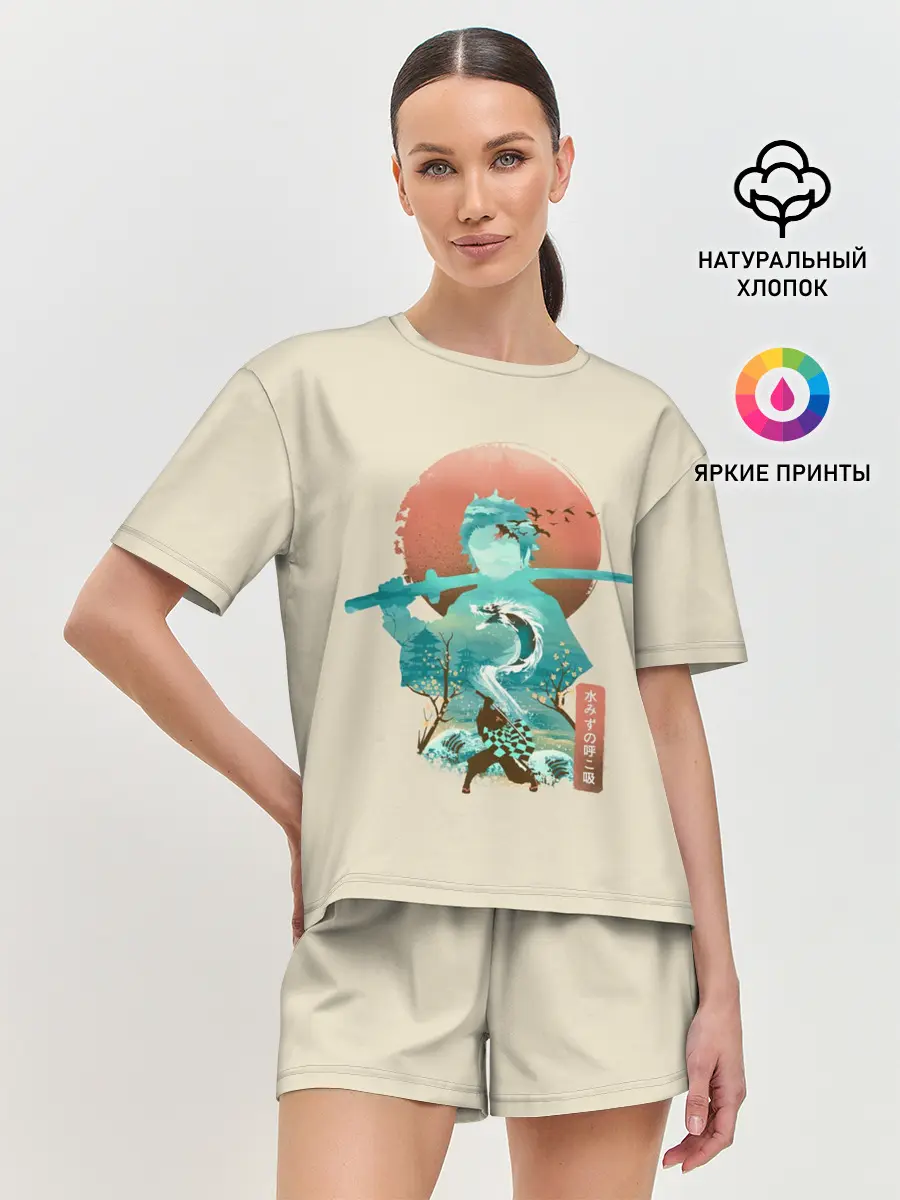 Женская пижама с шортами / Demon Slayer. Tanjiro