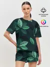 Женская пижама с шортами / листва