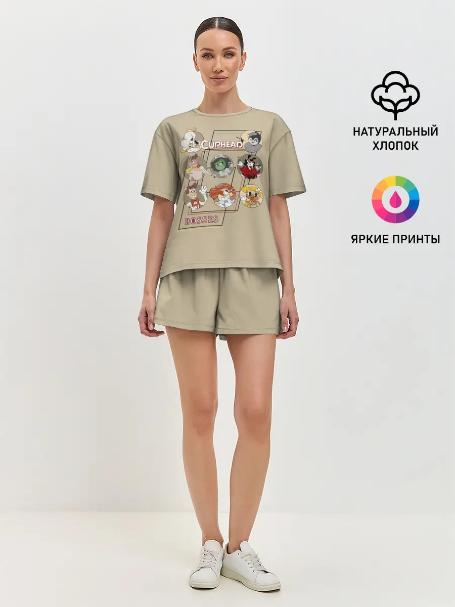 Женская пижама с шортами / Боссы caphead