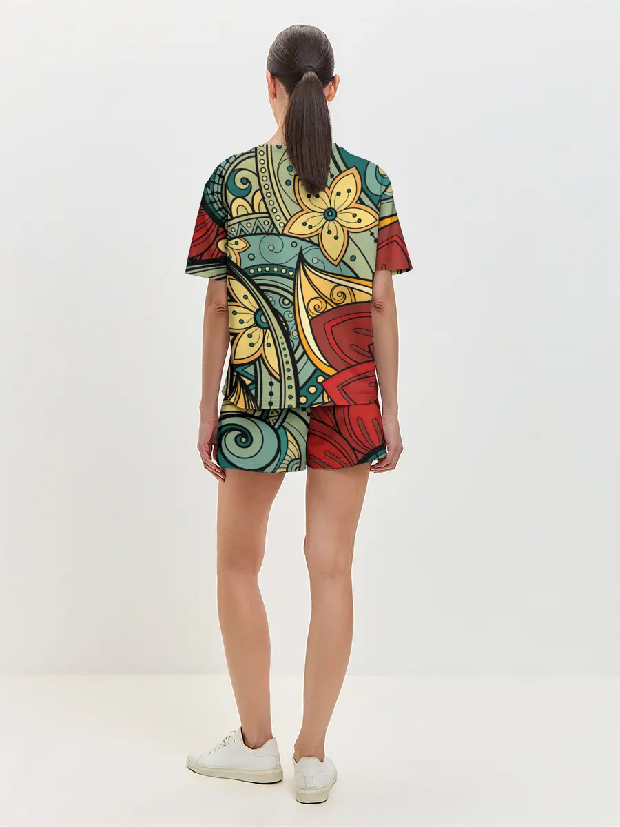 Женская пижама с шортами / Векторная клумба