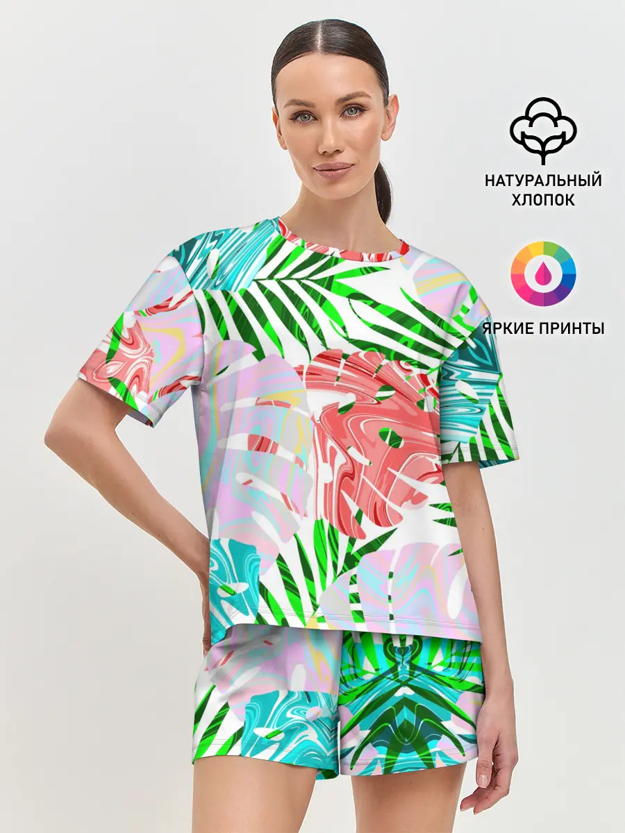 Женская пижама с шортами / ЛИСТЬЯ 2.0