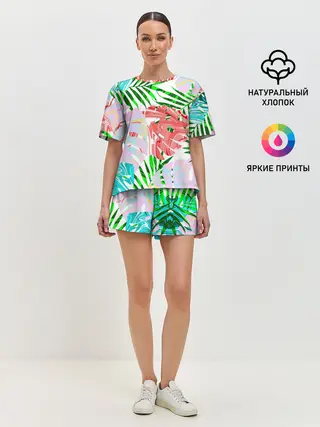 Женская пижама с шортами / ЛИСТЬЯ 2.0