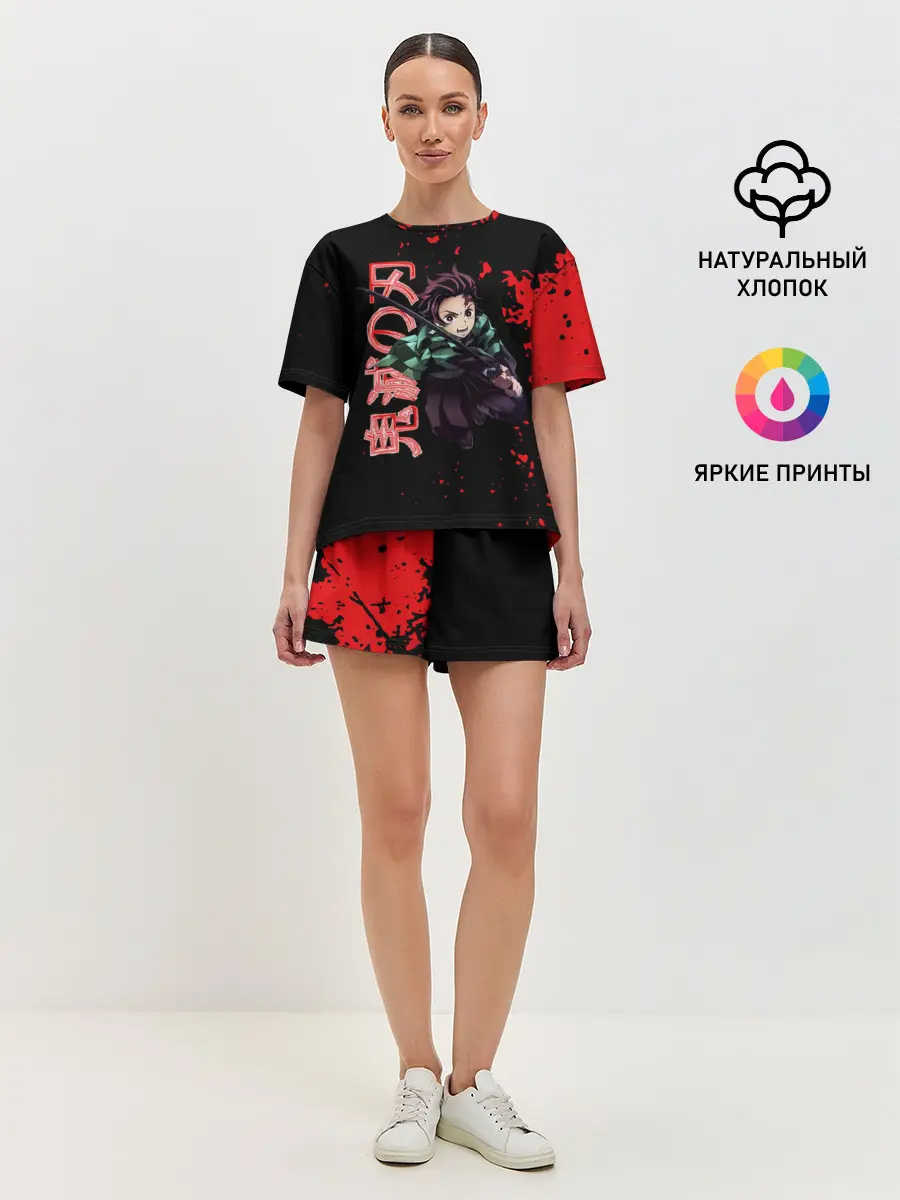 Женская пижама с шортами / Танджиро Kimetsu no Yaiba