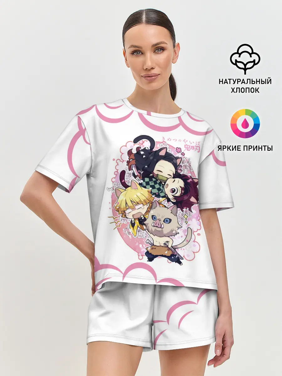 Женская пижама с шортами / Клинок, рассекающий демонов ПЕРСОНАЖИ