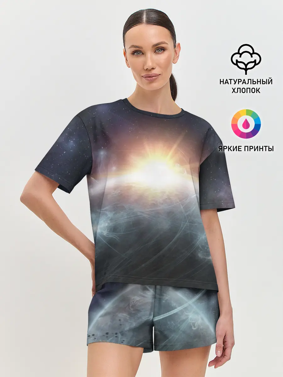 Женская пижама с шортами / Космос