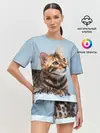 Женская пижама с шортами / Бенгальский кот